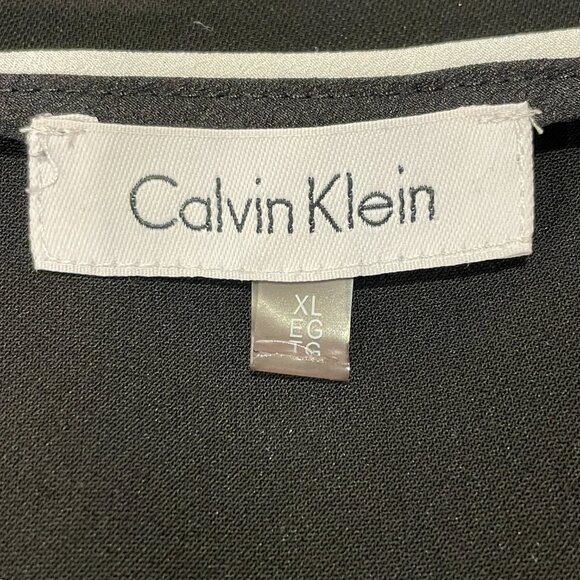 CALVIN KLEIN 3/4 Ruffle Bell Sleeve Oversize Blouse, Black - XL - Picture 5 of 7